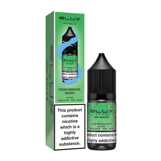 ELUX | Elux Legend 10ml Nicotine Salt E-Liquids | FRESH MENTHOL MOJITO | 10mg / 20mg Nic Salts