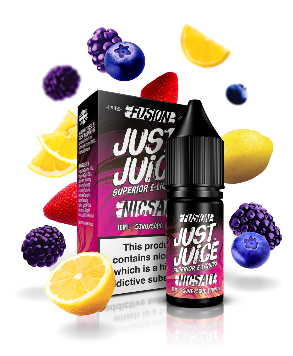 Just Juice Nic Salts | Fusions Berry Burst & Lemonade | 10ml Single | 5mg / 11mg / 20mg Nicotine Salt - IFANCYONE WHOLESALE