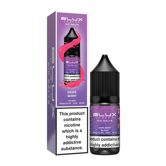 ELUX | Elux Legend 10ml Nicotine Salt E-Liquids | GRAPE BERRY | 10mg / 20mg Nic Salts