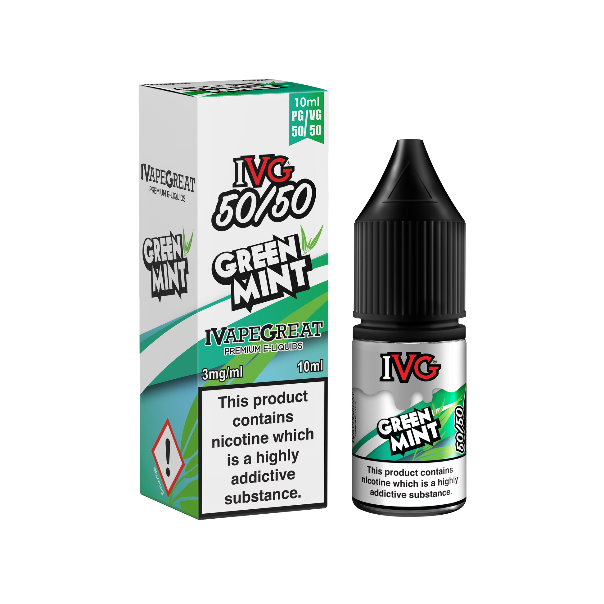 I VG 50/50 E-Liquids - GREEN MINT - 10ml Single - Various Nicotine Strengths - IFANCYONE WHOLESALE