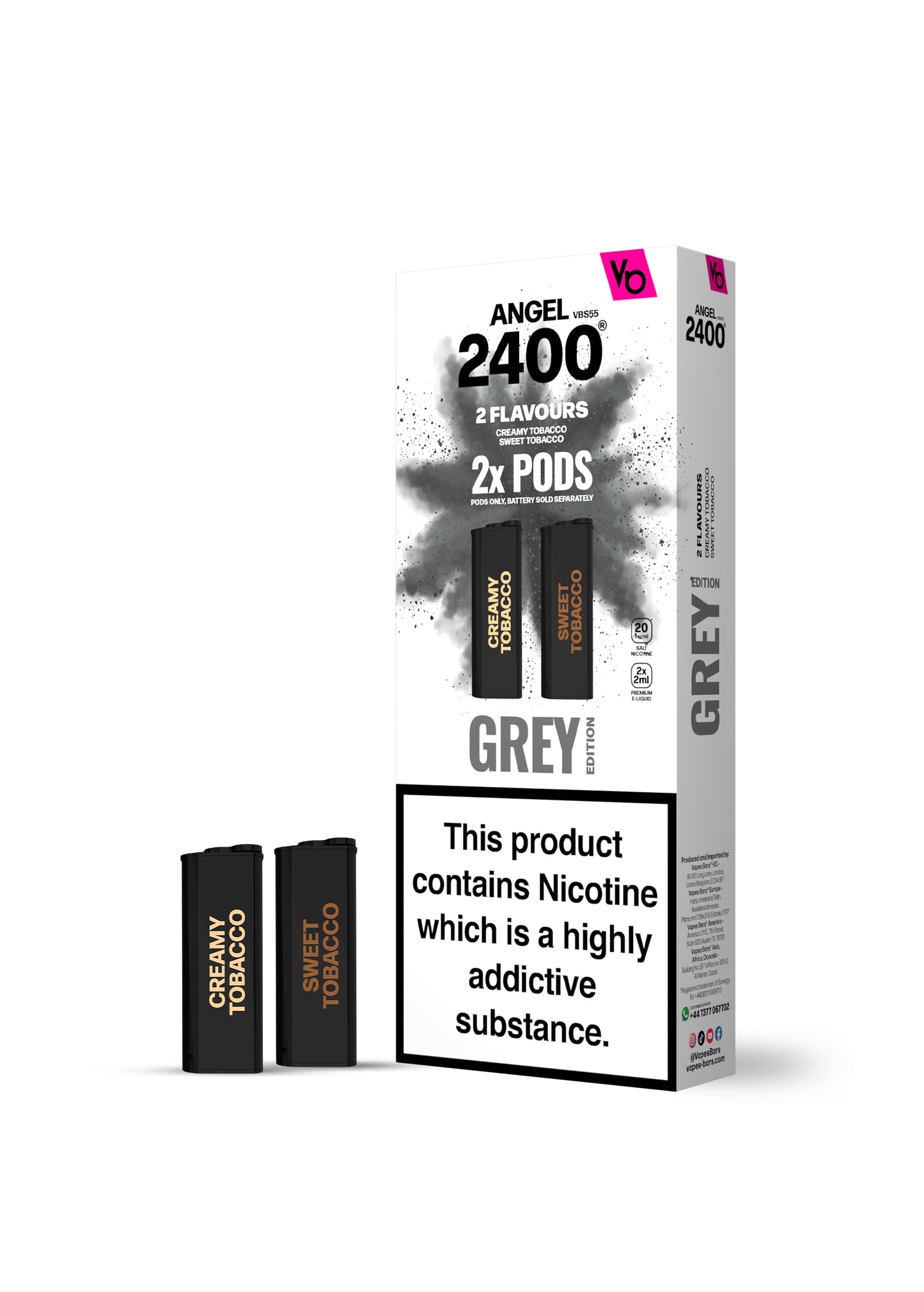 Vapes Bars | Angel 2400 Puff Replacement Nicotine Salt Pods | Pack of 2 | Various Flavours | 20mg