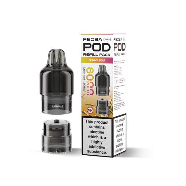 FEOBA | 6000 PRO Replacement Refill Pods | 2ml + 10ml Design | 20mg Nicotine Salts | Various Flavours