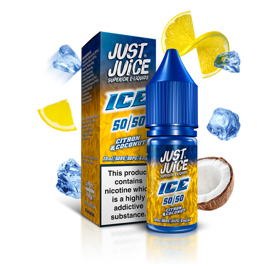 Just Juice ICE 50:50 | Citron & Coconut | 10ml Single | Various Nicotine Strengths - IFANCYONE WHOLESALE