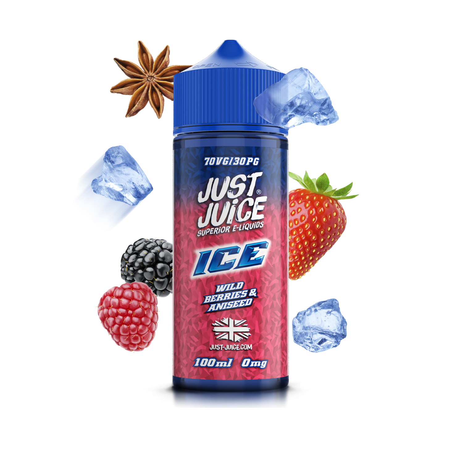 Just Juice | 100ml Shortfill Range | ICE | WILD BERRIES & ANISEED | 0mg - IFANCYONE WHOLESALE