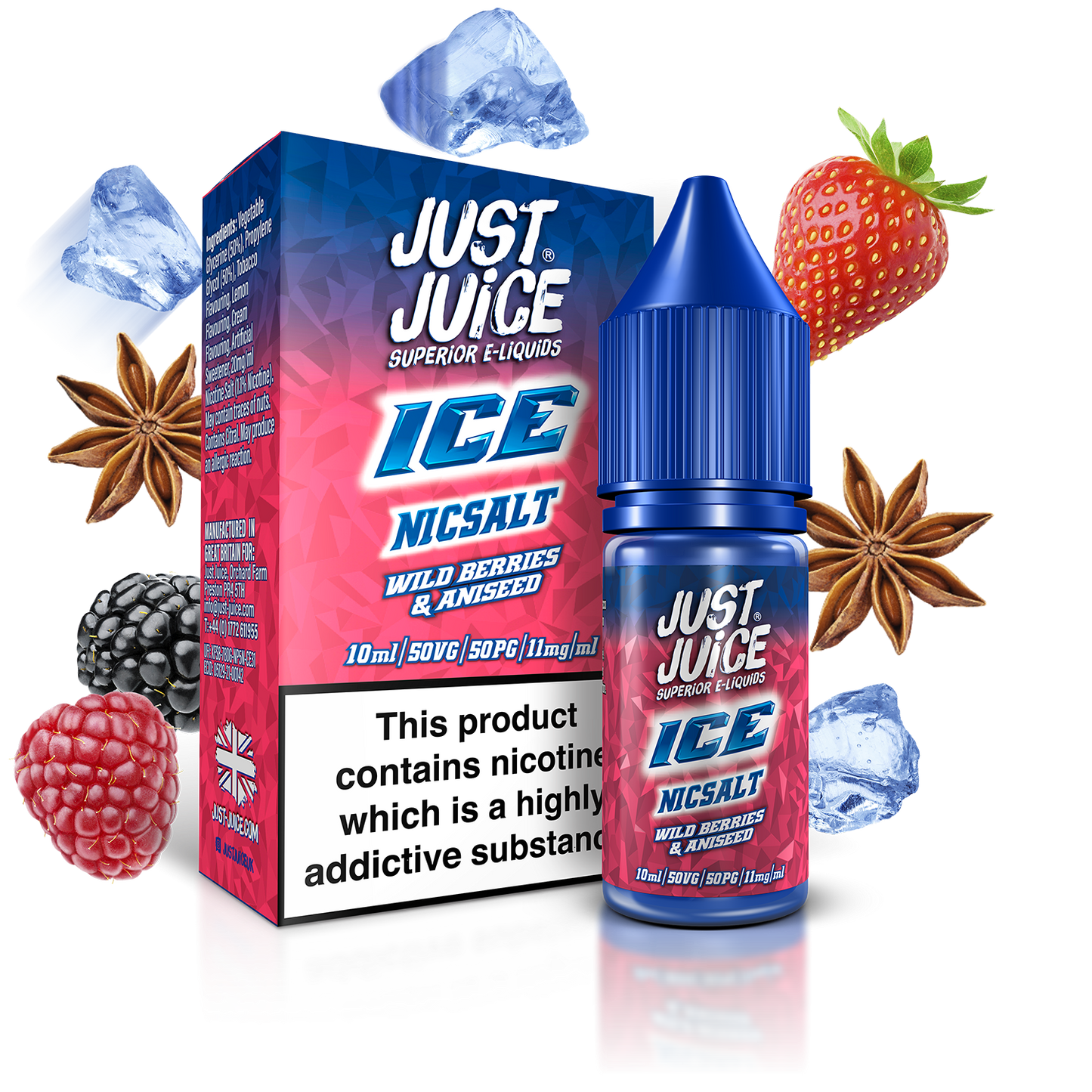 Just Juice ICE Nic Salts | Pure Mint | 10ml Single | Various Nicotine Salt Strengths - IFANCYONE WHOLESALE
