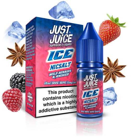 Just Juice ICE Nic Salts | Blackcurrant & Lime | 10ml Single | Various Nicotine Salt Strengths - IFANCYONE WHOLESALE