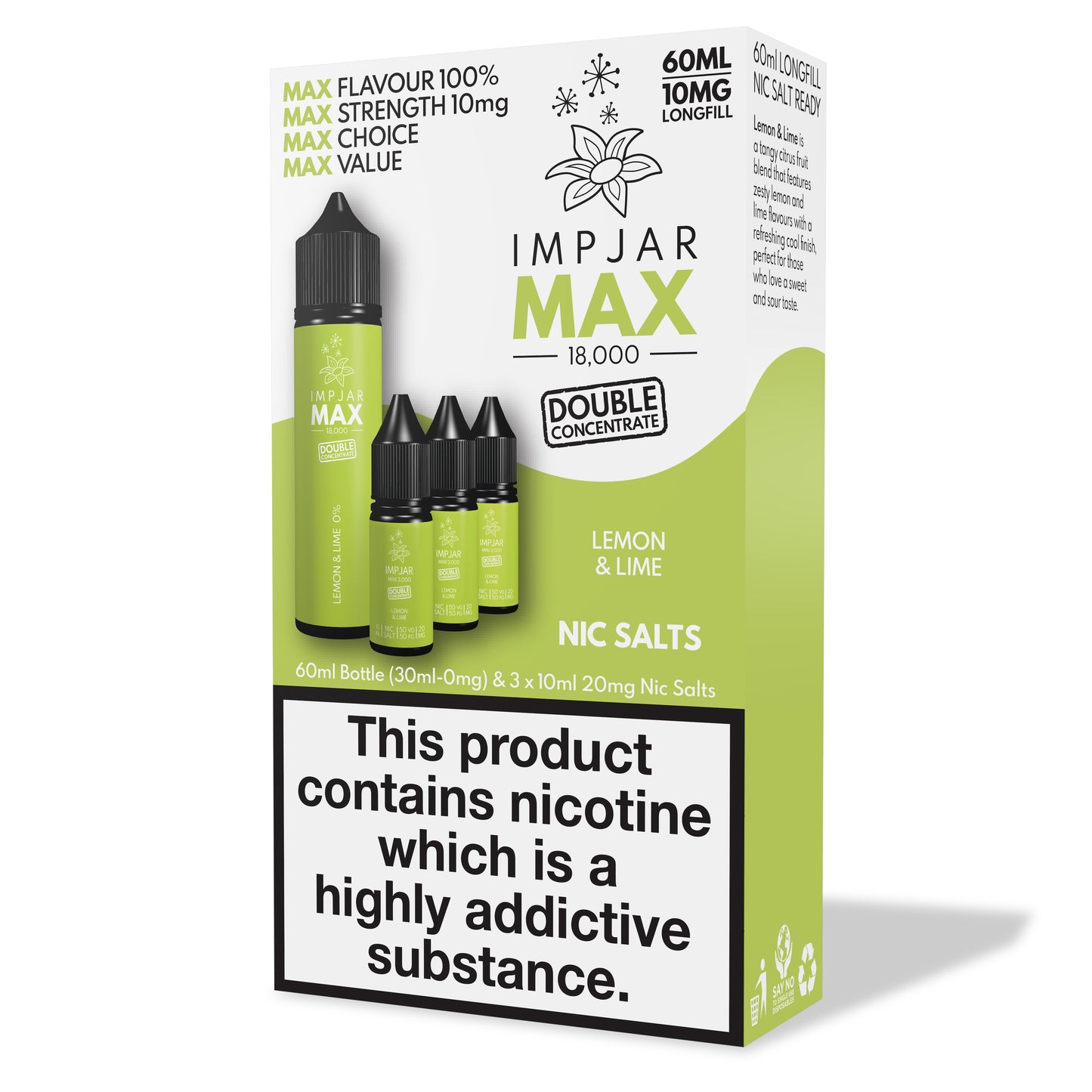 Imp Jar | Impjar MAX 18000  | 60ml Longfill E-Liquid Range | 30ml / 0mg + 3 x 20mg 10ml Nic Salts