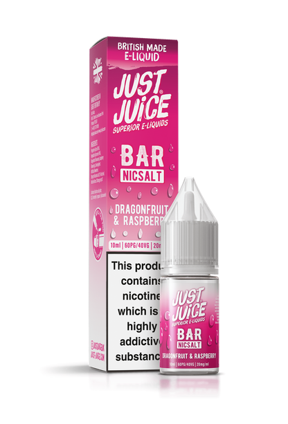 Just Juice Bar Range Nicotine Salts | 10ml Disposable Flavours | DRAGON FRUIT & RASPBERRY | 5mg / 10mg / 20mg Nic Salt - IFANCYONE WHOLESALE