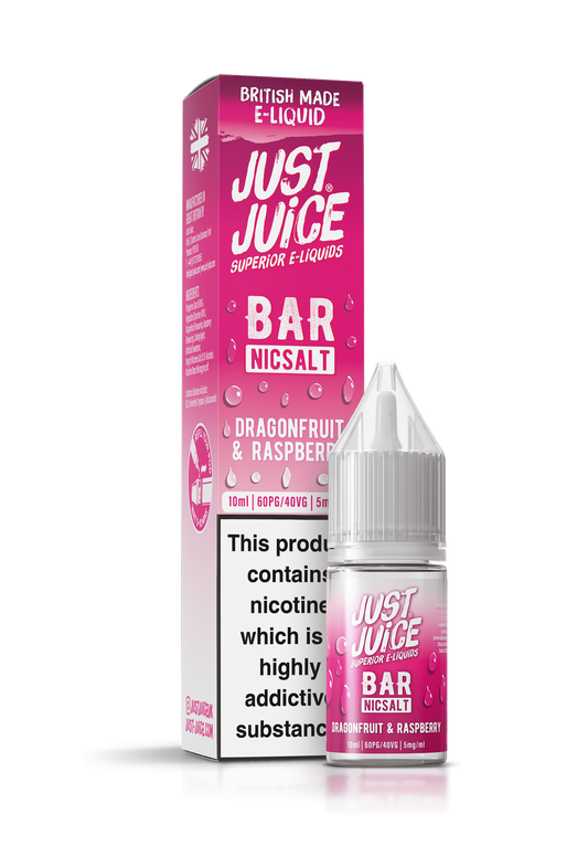 Just Juice Bar Range Nicotine Salts | 10ml Disposable Flavours | DRAGON FRUIT & RASPBERRY | 5mg / 10mg / 20mg Nic Salt - IFANCYONE WHOLESALE