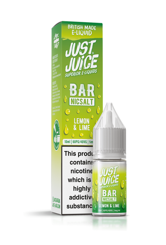 Just Juice Bar Range Nicotine Salts | 10ml Disposable Flavours | LEMON & LIME | 5mg / 10mg / 20mg Nic Salt - IFANCYONE WHOLESALE