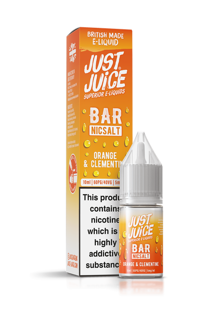 Just Juice Bar Range Nicotine Salts | 10ml Disposable Flavours | ORANGE & CLEMENTINE | 5mg / 10mg / 20mg Nic Salt - IFANCYONE WHOLESALE