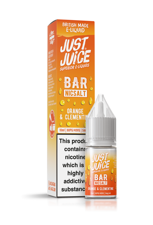 Just Juice Bar Range Nicotine Salts | 10ml Disposable Flavours | ORANGE & CLEMENTINE | 5mg / 10mg / 20mg Nic Salt - IFANCYONE WHOLESALE