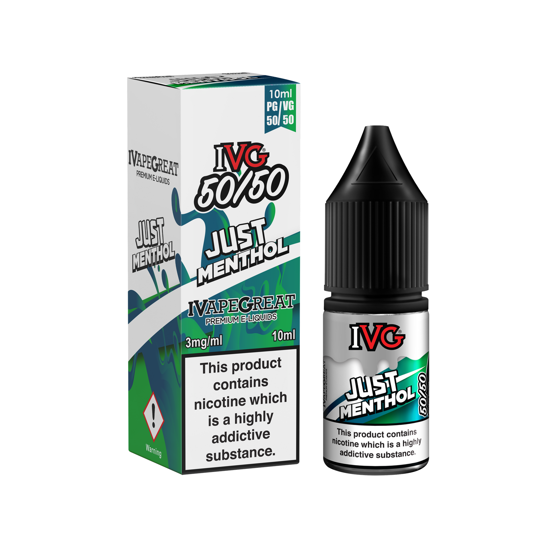 I VG 50/50 E-Liquids - JUST MENTHOL - 10ml Single - Various Nicotine Strengths - IFANCYONE WHOLESALE