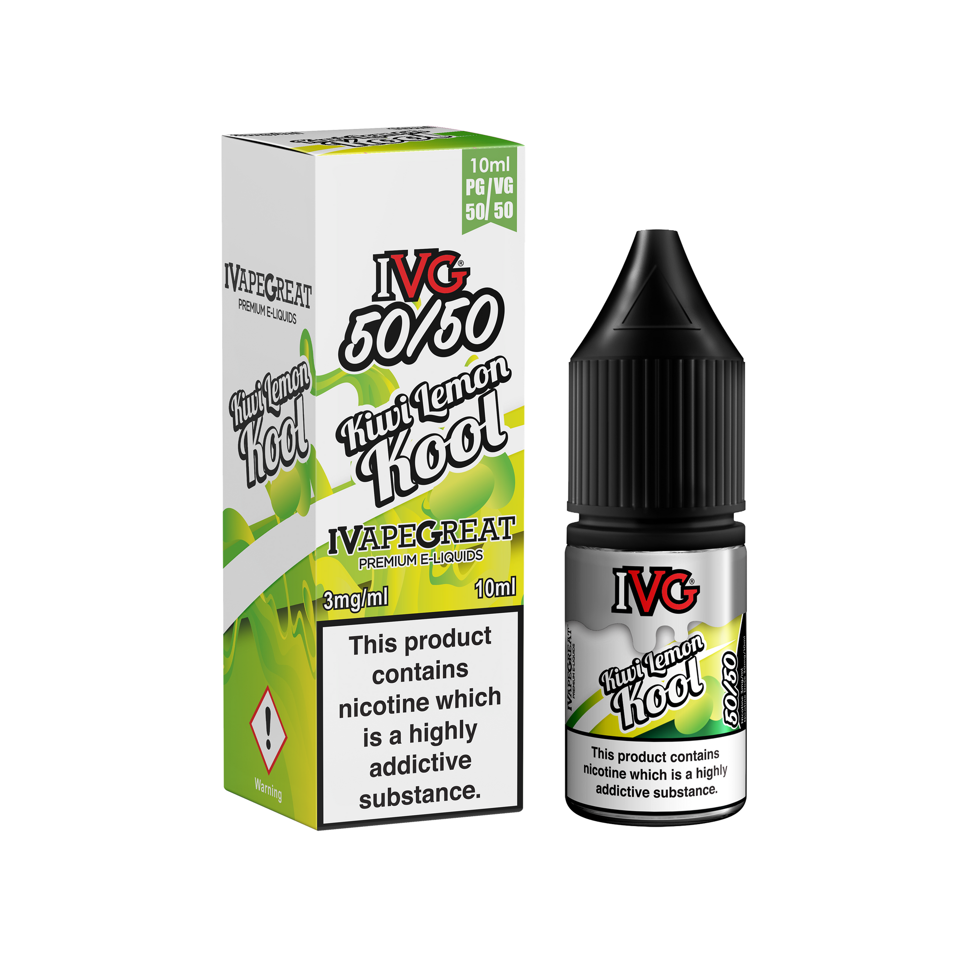 I VG 50/50 E-Liquids - KIWI LEMON KOOL - 10ml Single - Various Nicotine Strengths - IFANCYONE WHOLESALE