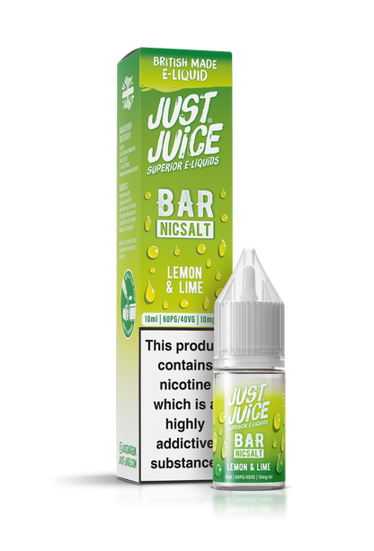 Just Juice Bar Range Nicotine Salts | 10ml Disposable Flavours | LEMON & LIME | 5mg / 10mg / 20mg Nic Salt - IFANCYONE WHOLESALE