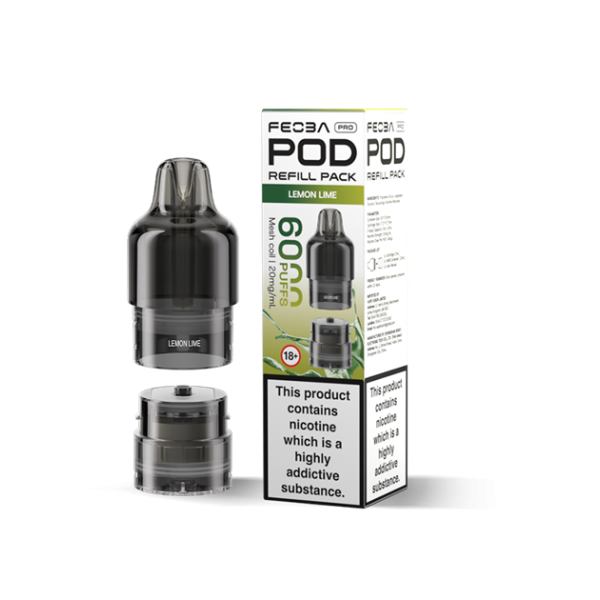 FEOBA | 6000 PRO Replacement Refill Pods | 2ml + 10ml Design | 20mg Nicotine Salts | Various Flavours
