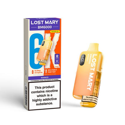 Lost Mary | BM6000 Pre-Filled Pod Vape Kit (Refillable Edition) | 1000mAh | 2ml + 10ml Design | 20mg Nicotine Salts | Various Flavours