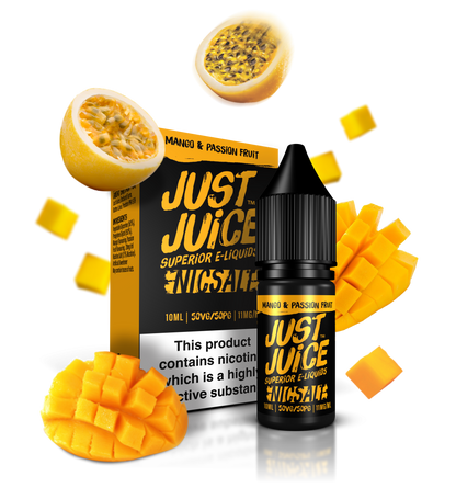 Just Juice Nic Salts | Mango & Passion Fruit | 10ml Single | 5mg / 11mg / 20mg Nicotine Salt