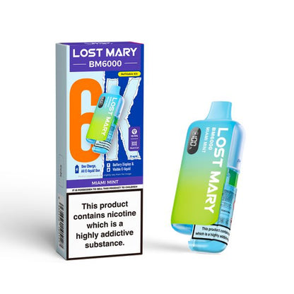 Lost Mary | BM6000 Pre-Filled Pod Vape Kit (Refillable Edition) | 1000mAh | 2ml + 10ml Design | 20mg Nicotine Salts | Various Flavours