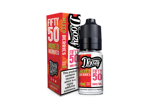 Doozy Vape Co | Fifty 50 TPD Range | 10ml Bottles | MIXED BERRIES | Various Nicotine Strengths - IFANCYONE WHOLESALE