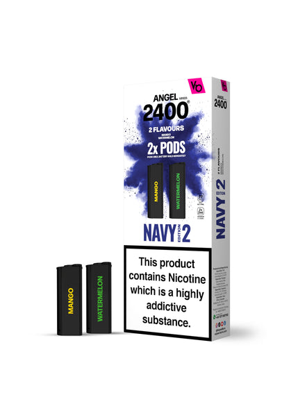 Vapes Bars | Angel 2400 Puff Replacement Nicotine Salt Pods | Pack of 2 | Various Flavours | 20mg