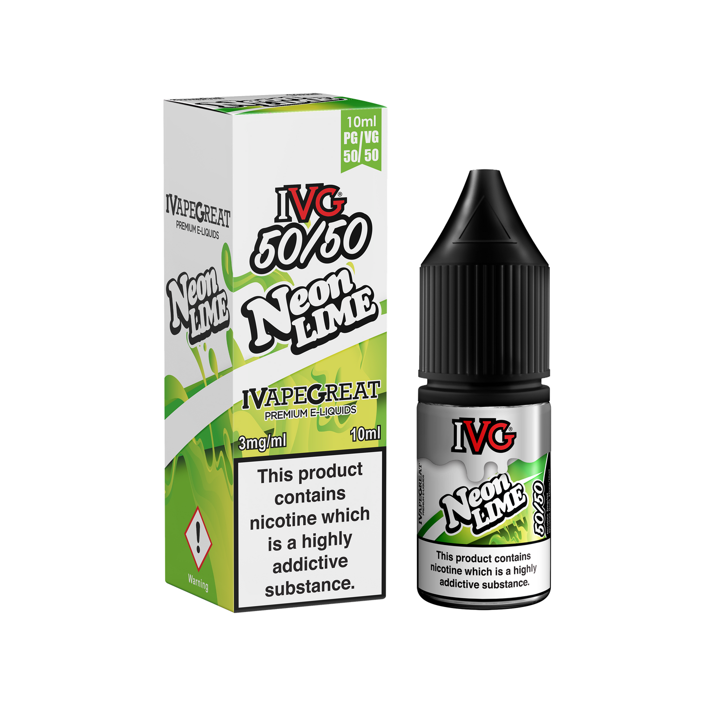 I VG 50/50 E-Liquids - NEON LIME - 10ml Single - Various Nicotine Strengths - IFANCYONE WHOLESALE