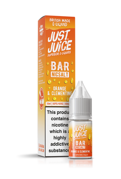 Just Juice Bar Range Nicotine Salts | 10ml Disposable Flavours | ORANGE & CLEMENTINE | 5mg / 10mg / 20mg Nic Salt - IFANCYONE WHOLESALE