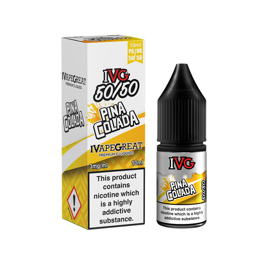 I VG 50/50 E-Liquids - PINA COLADA - 10ml Single - Various Nicotine Strengths - IFANCYONE WHOLESALE