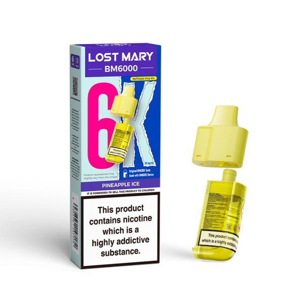 Lost Mary | BM6000 Replacement Refill Edition Single Pod | 2ml + 10ml Design | 20mg Nicotine Salts | Various Flavours