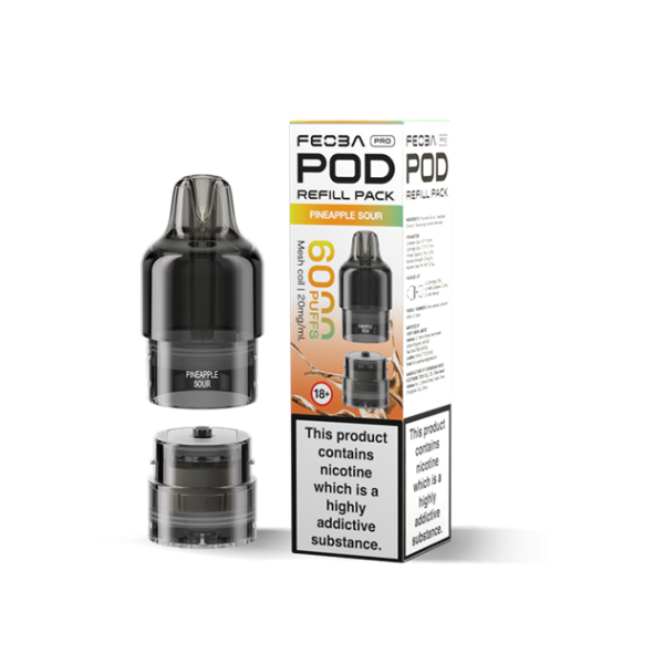 FEOBA | 6000 PRO Replacement Refill Pods | 2ml + 10ml Design | 20mg Nicotine Salts | Various Flavours