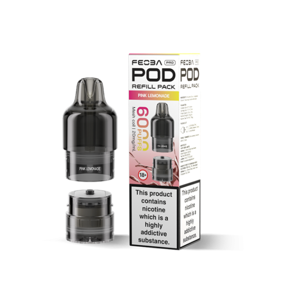 FEOBA | 6000 PRO Replacement Refill Pods | 2ml + 10ml Design | 20mg Nicotine Salts | Various Flavours