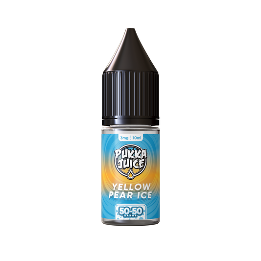 Pukka Juice | 50/50 Range | YELLOW PEAR ICE | 10ml TPD Bottles | Various Nicotine Strength - IFANCYONE WHOLESALE