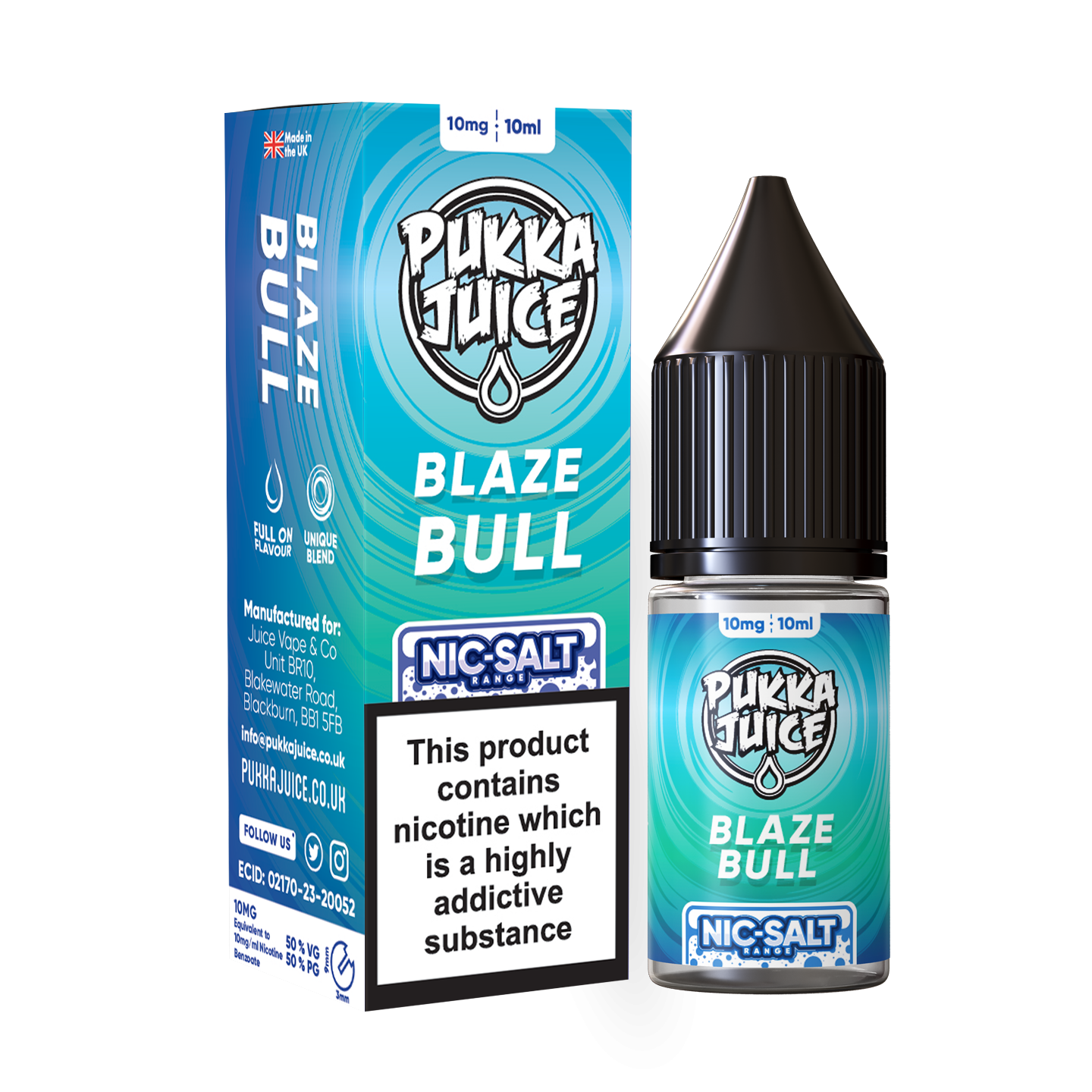 Pukka Juice Nicotine Salts | BLAZE BULL | 10ml | 10mg / 20mg Nic Salt - IFANCYONE WHOLESALE