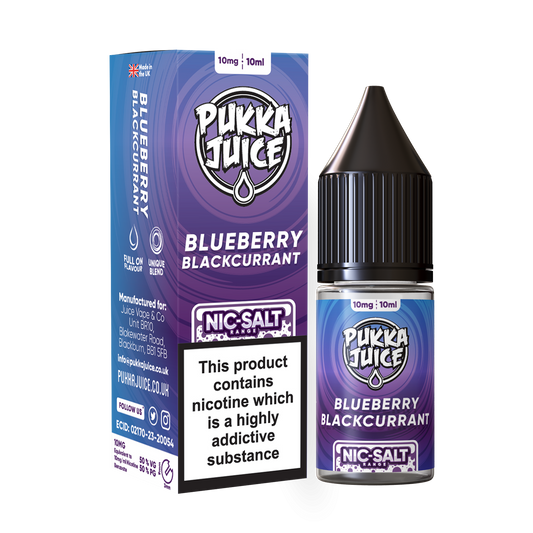 Pukka Juice Nicotine Salts | BLUEBERRY BLACKCURRANT | 10ml | 10mg / 20mg Nic Salt - IFANCYONE WHOLESALE