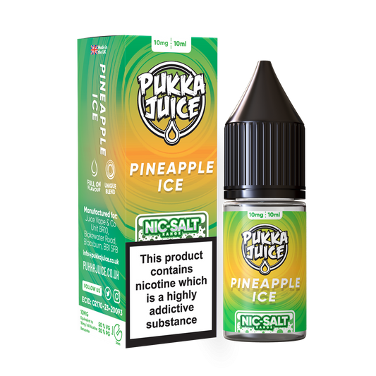 Pukka Juice Nicotine Salts | PINEAPPLE ICE | 10ml | 10mg / 20mg Nic Salt - IFANCYONE WHOLESALE