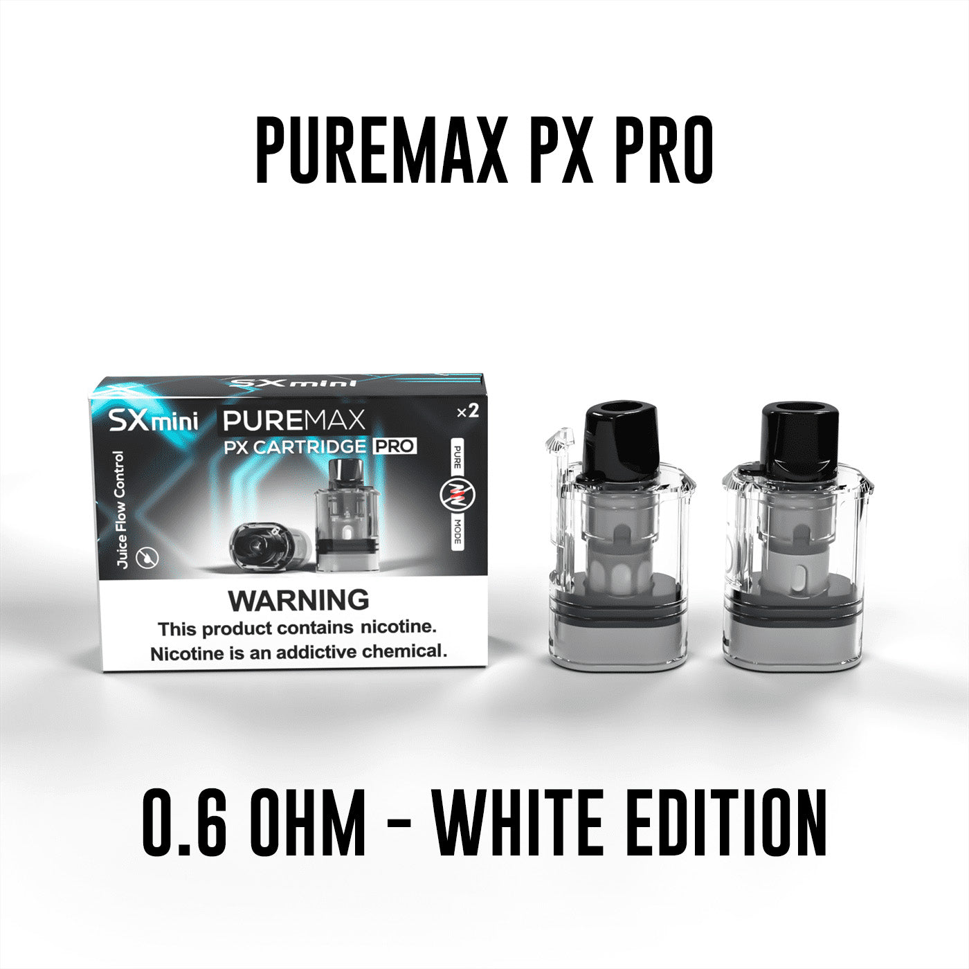 Puremax PX Pro White Replacement Pods 0.6ohm - 2pk