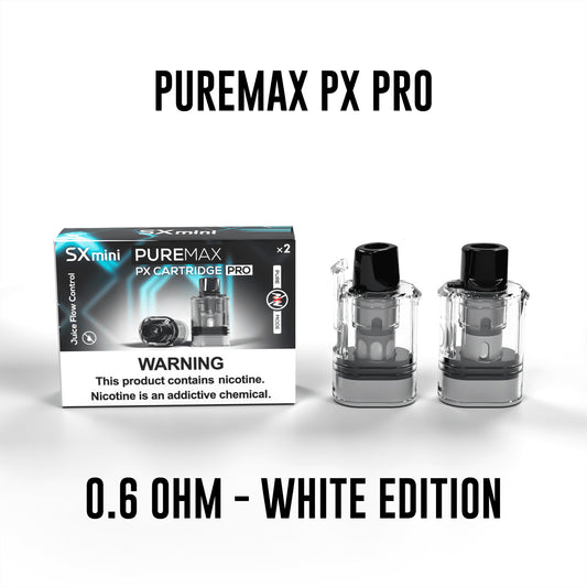 Puremax PX Pro White Replacement Pods 0.6ohm - 2pk