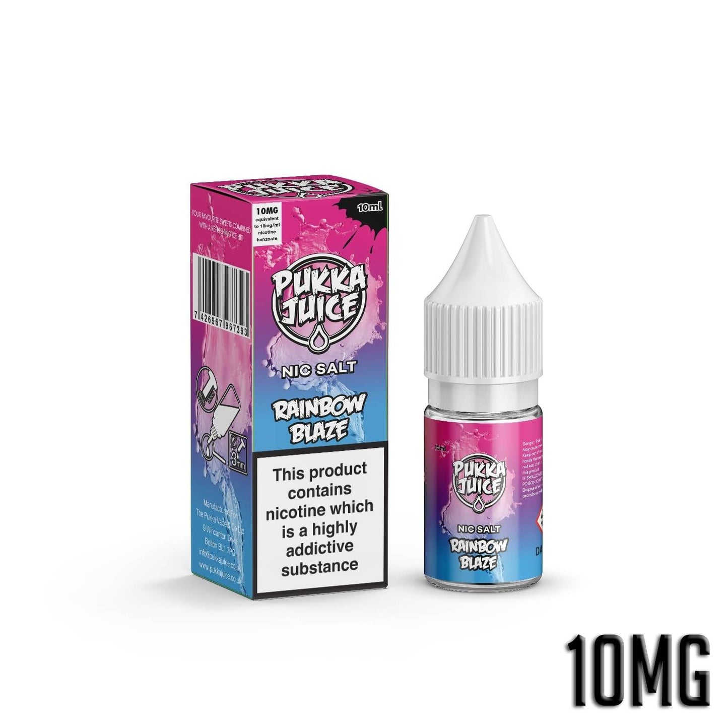 Pukka Juice Nicotine Salts | RAINBOW BLAZE | 10ml | 10mg / 20mg Nic Salt - IFANCYONE WHOLESALE