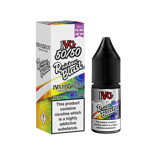 I VG 50/50 E-Liquids - RAINBOW BLAST - 10ml Single - Various Nicotine Strengths - IFANCYONE WHOLESALE