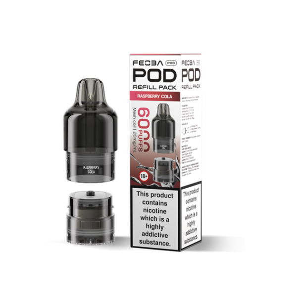FEOBA | 6000 PRO Replacement Refill Pods | 2ml + 10ml Design | 20mg Nicotine Salts | Various Flavours