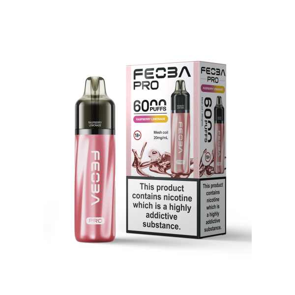 FEOBA | 6000 PRO Pre-Filled Pod Vape Kit | 1400mAh | 2ml + 10ml Replaceable | 20mg Nicotine Salts | Various Flavours