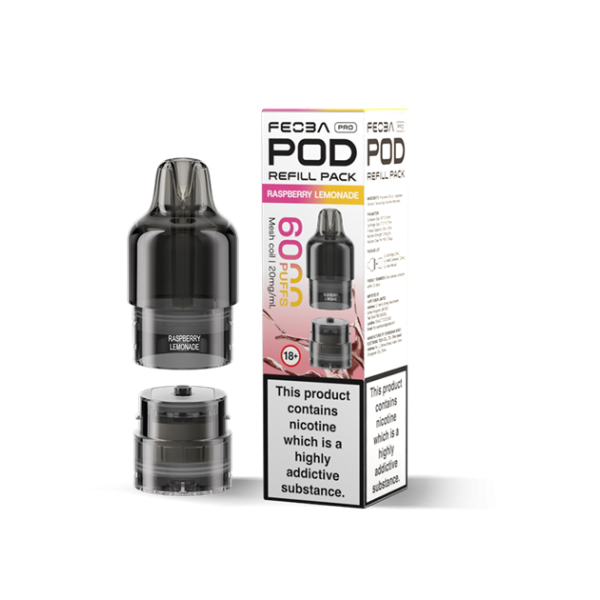 FEOBA | 6000 PRO Replacement Refill Pods | 2ml + 10ml Design | 20mg Nicotine Salts | Various Flavours