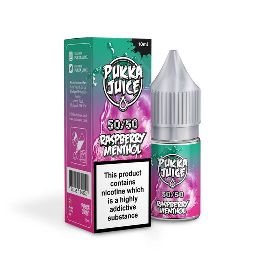 Pukka Juice | 50/50 Range | RASPBERRY MENTHOL | 10ml TPD Bottles | Various Nicotine Strengths - IFANCYONE WHOLESALE