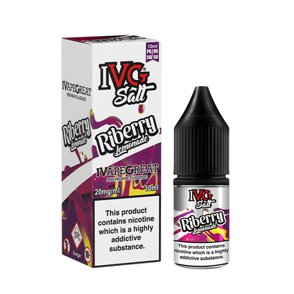 I VG Salts | RIBERRY LEMONADE | 10ml Single | 10mg / 20mg Nicotine Salts