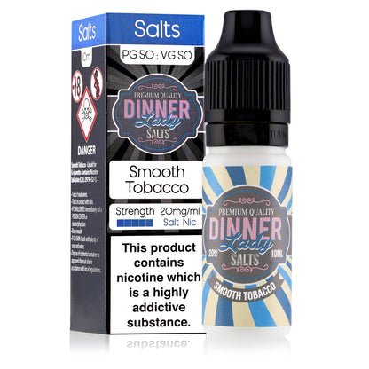 Dinner Lady Salts | Tobacco Range | Smooth Tobacco | 10ml Single | 10mg / 20mg Nicotine Salt