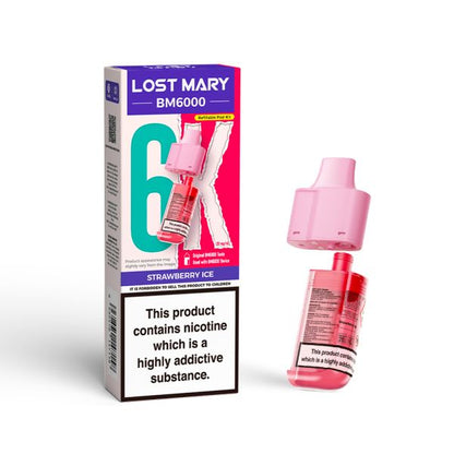 Lost Mary | BM6000 Replacement Refill Edition Single Pod | 2ml + 10ml Design | 20mg Nicotine Salts | Various Flavours