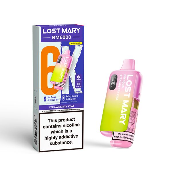 Lost Mary | BM6000 Pre-Filled Pod Vape Kit (Refillable Edition) | 1000mAh | 2ml + 10ml Design | 20mg Nicotine Salts | Various Flavours