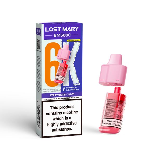 Lost Mary | BM6000 Replacement Refill Edition Single Pod | 2ml + 10ml Design | 20mg Nicotine Salts | Various Flavours