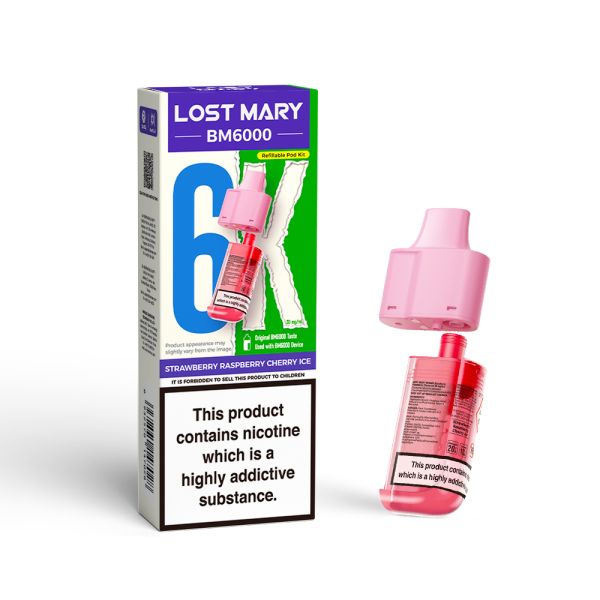 Lost Mary | BM6000 Replacement Refill Edition Single Pod | 2ml + 10ml Design | 20mg Nicotine Salts | Various Flavours