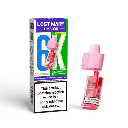 Lost Mary | BM6000 Replacement Refill Edition Single Pod | 2ml + 10ml Design | 20mg Nicotine Salts | Various Flavours